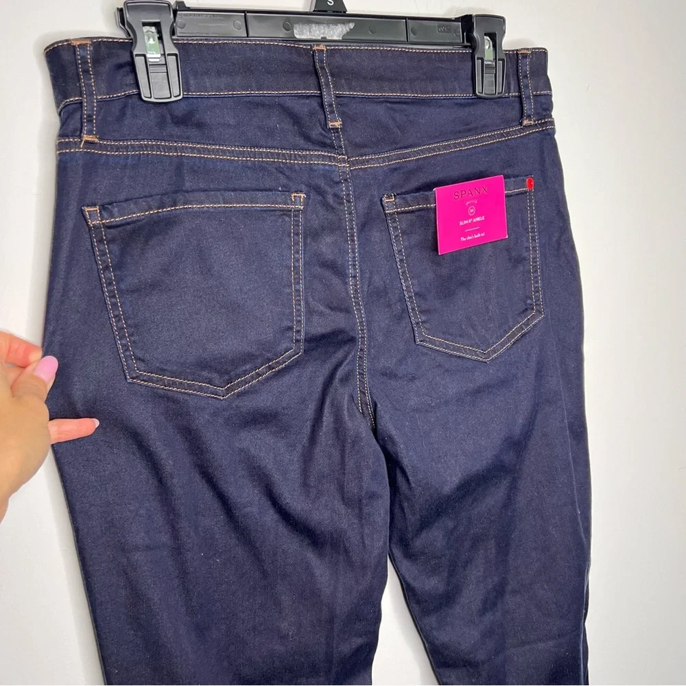 NWT SPANX Slim-X Ankle Jeans Zip Jeggings Midnight Rinse Dark‎ Wash Indigo A28